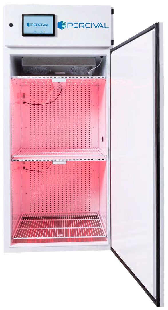 Percival LED-36L2 plant growth chamber with SciBrite LED lighting on two tiers